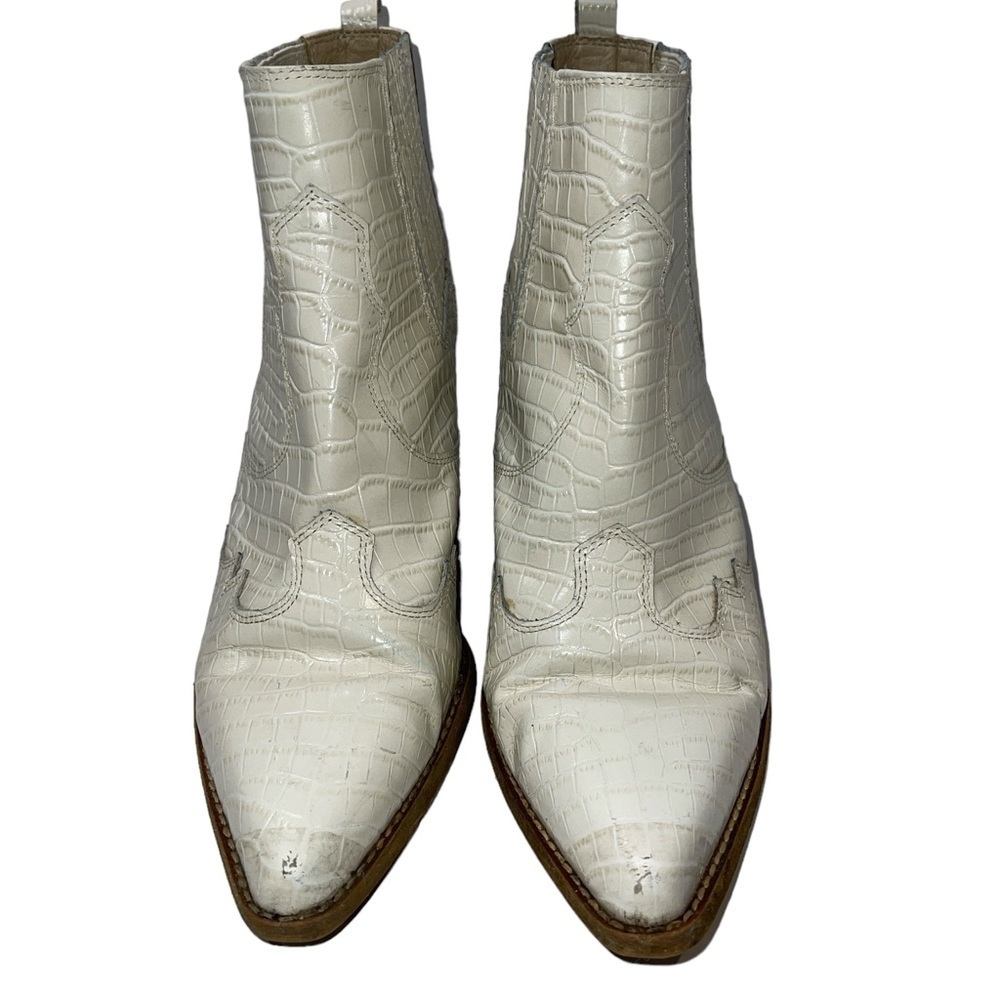 Sam Edelman Women's Ankle Booties Size 10M "Winona" White Leather Slip On - Picture 4 of 11